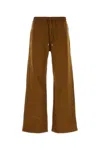 Saint Laurent Cotton Joggers With Back Pockets And Elastic Waistband In Brown