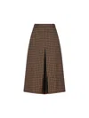 Saint Laurent Houndstooth Pattern Trousers With Belt Loops In Brown