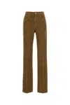 Saint Laurent Corduroy Trousers With Belt Loops And Pockets In Brown