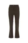 Saint Laurent Dark Brown Wide Leg Pant In Brown