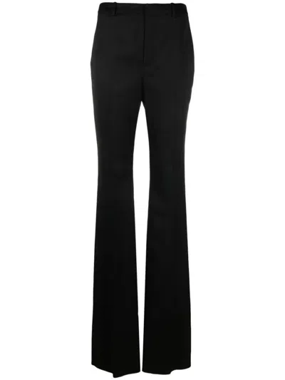 Saint Laurent Black High Waist Velvet Trousers