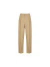 Saint Laurent Carrot-fit Trousers Beige In Gingember