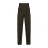 Saint Laurent Wool Pants With Creases In Green