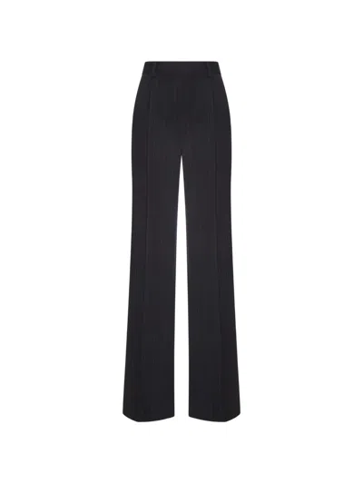 Saint Laurent Pants In Chalk-stripe Wool In Black