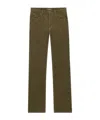Saint Laurent Cotton Slim Trousers In Brown