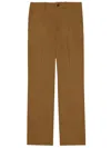 Saint Laurent Brown Cotton Twill Pants For Women In Brown