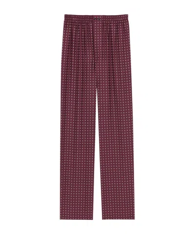 Saint Laurent Pants In Diamond Silk In Burgundy