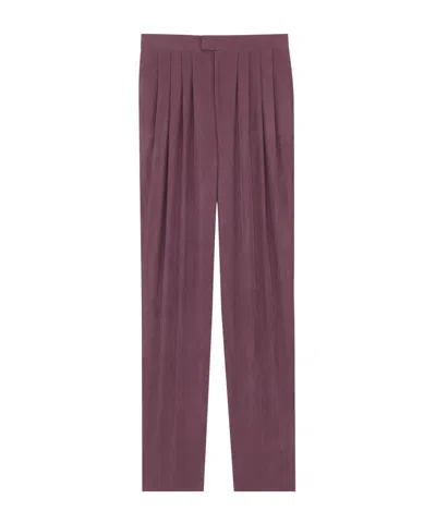 Saint Laurent Pants In Silk Habotai In Red