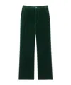 Saint Laurent Pantalon Velours Coton Vintage In Green