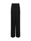 Saint Laurent Grain De Poudre Wool Wide-leg Pants In Noir