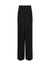 Saint Laurent Wide-leg Wool Pants For Women In Noir