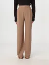 Saint Laurent Silk Crepe High-waisted Tailored Pants In Beige