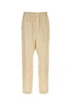 Saint Laurent Trousers With Front Pleats And Back Pockets In Stripped