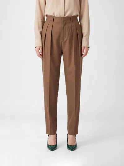 Saint Laurent Pants Woman In Brown
