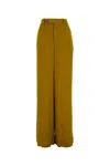 Saint Laurent Ochre Satin Wide-leg Pant In Yellow