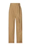 Saint Laurent Pleated Paper Bag Tie-waist Pants In Beige