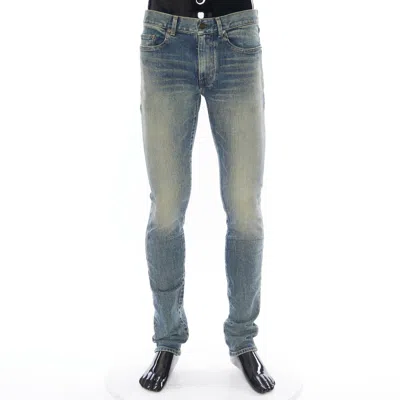 Pre-owned Saint Laurent Paris 790$ Skinny-fit Jeans - Dirty Old Vintage Blue Denim