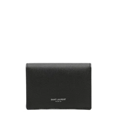 Saint Laurent Paris Bi-fold Cardholder In Black