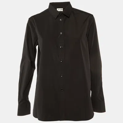 Pre-owned Saint Laurent Paris Black Cotton Button Front Shirt L