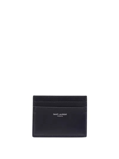 Saint Laurent Paris` Card Case In Blue