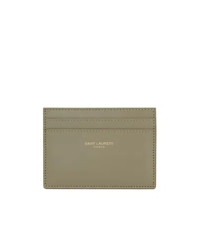 Saint Laurent Paris Card Case In Box  In Gray