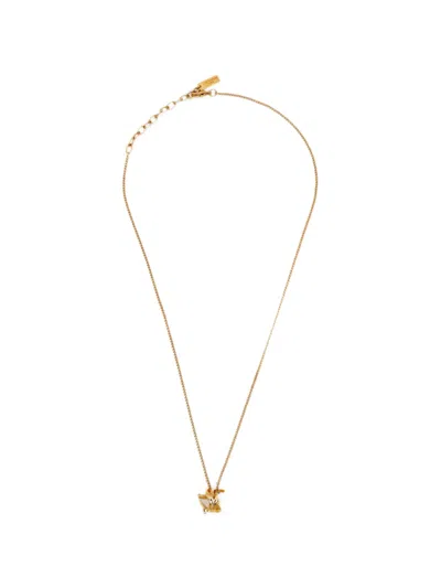Pre-owned Saint Laurent Paris Cassandre Necklace In Gold