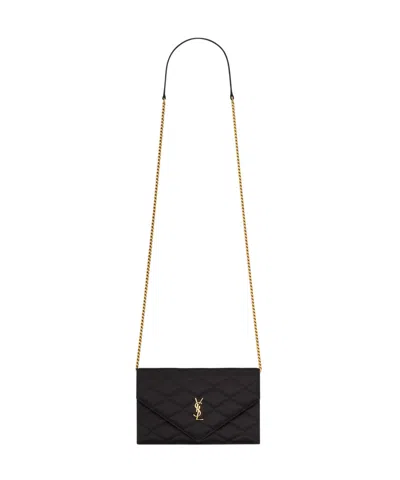 Saint Laurent Paris Chain Shoulder Bag In Black