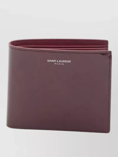 Saint Laurent Paris East West Leather Bifold Wallet In Gray