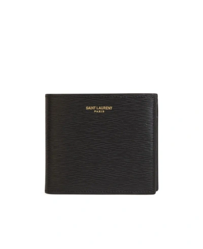 Saint Laurent Paris East/west Leather Wallet In Black
