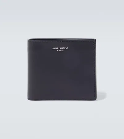 Saint Laurent Paris East/west Leather Wallet In Blue