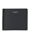 Saint Laurent Black Bi-fold Wallet With Logo Lettering On The Front In Leather Man In Black