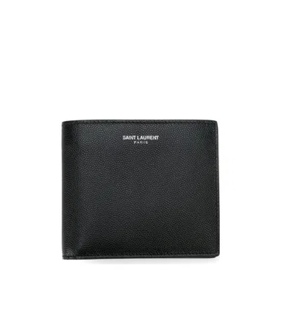 Saint Laurent Sl Classic Logo Wallet Blk In Black