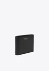 Saint Laurent Logo Signature Bi-fold Leather Wallet In Black