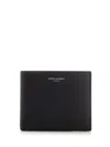 Saint Laurent Black Bi-fold Wallet With Logo Lettering On The Front In Leather Man