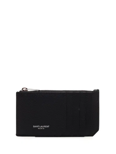 Saint Laurent Paris Large Card Holder Wallets Black