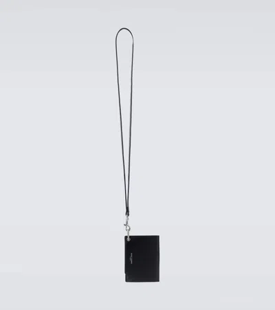 Saint Laurent Paris Leather Card Holder In Black