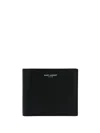 Saint Laurent Paris Logo-print Leather Wallet In Black
