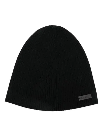 Saint Laurent Paris Men Berretto Senza Risvolto A Costine In Black