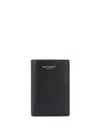 Saint Laurent Logo Stamped Leather Bi-fold Cardholder In Black