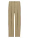 Saint Laurent Wool Gabardine High-waisted Carrot Trousers In Multicolor