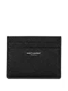 Saint Laurent Paris Pebbled-leather Card Holder In Pattern