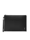 Saint Laurent Paris Tablet Holder With Zip In Grain De Poudre Embossed Leather
