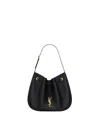 Saint Laurent Paris Vii Small Ysl Hobo Bag In Grained Deer Leather In Black