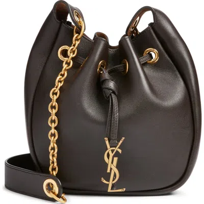 Saint Laurent Paris Vii Leather Bucket Bag In Brown