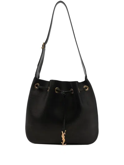 Saint Laurent Paris Vii Medium Hobo Bag In Black