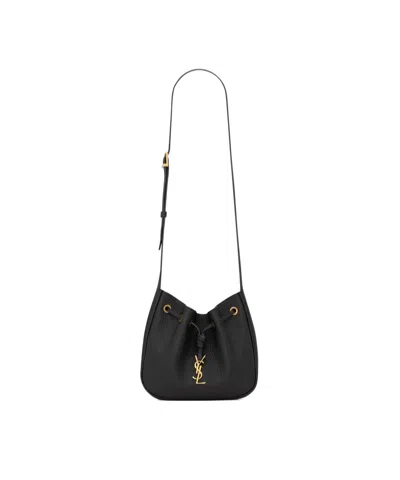 Saint Laurent Paris Vii Mini Hobo In Grained Leather