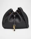 Saint Laurent Paris Vii Mini Ysl Hobo Bag In Grained Leather In Black