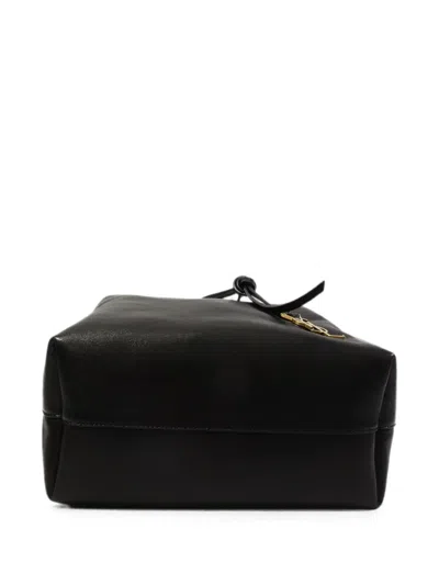 Pre-owned Saint Laurent Paris Vii Pochon Leather Shoulder Bag In Black