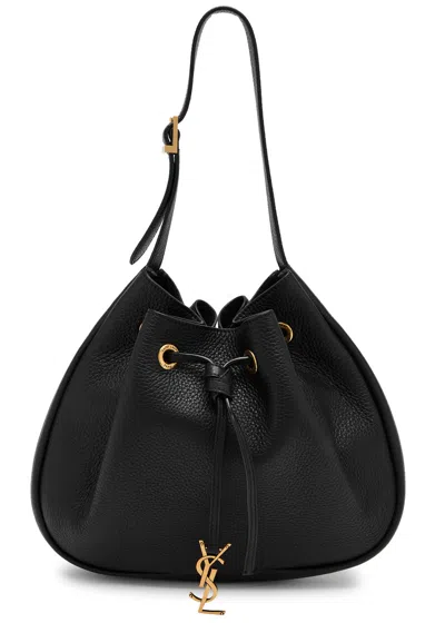 Saint Laurent Paris Vii Small Grained Leather Shoulder Bag In Black