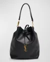 Saint Laurent Paris Vii Ysl Pochon Shoulder Bag In Lambskin Leather In Nero